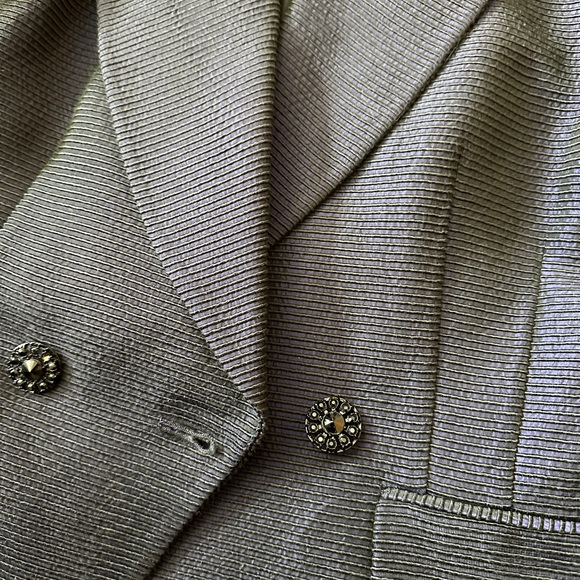 Vintage Christian Dior Iridescent Blue Blazer - Picture 4 of 14